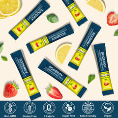 Sooergy electrolyte mix post-workout recovery in a glass.