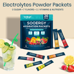 Sooergy lemon-strawberry flavor powder pack boosts everyday refreshment.