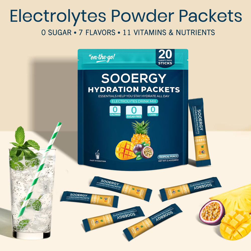 Sooergy on-the-go packaging close-up highlights portable hydration