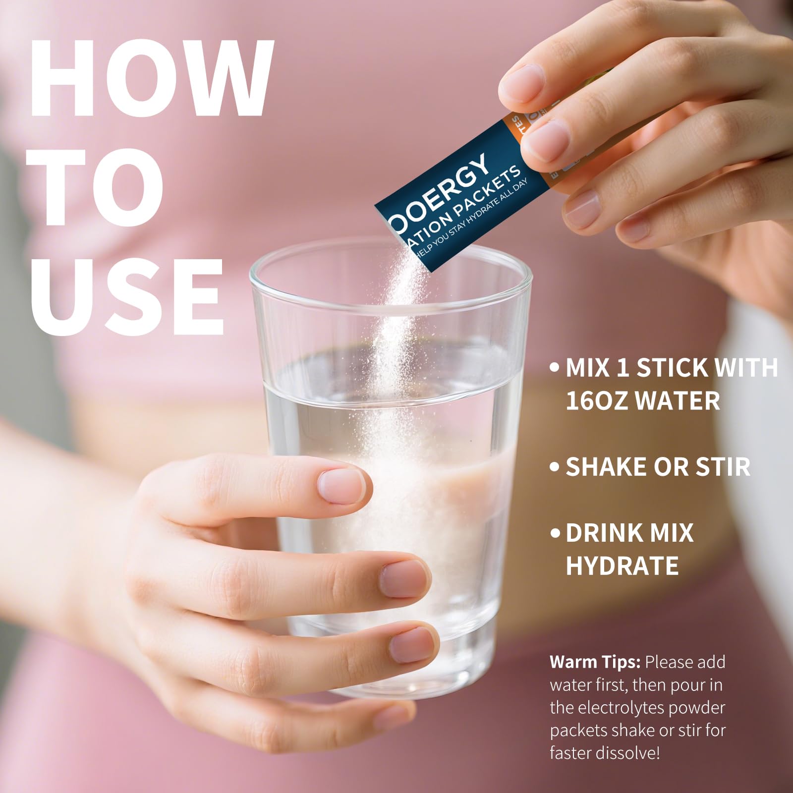 Sooergy travel-friendly orange electrolyte packet ready for workouts or commutes.