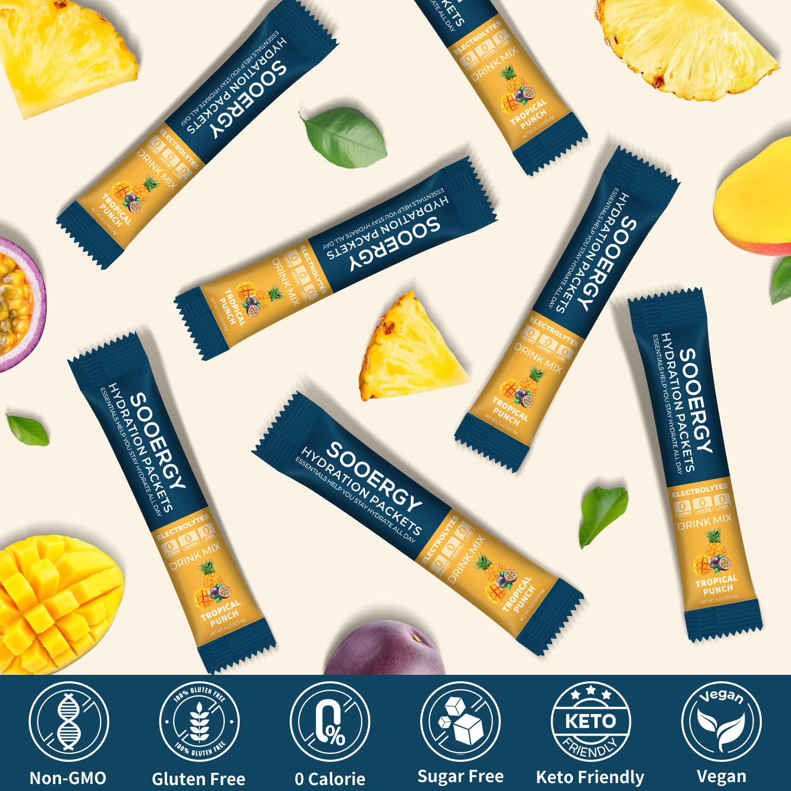 Sooergy travel-friendly single-serve packets in a compact bag