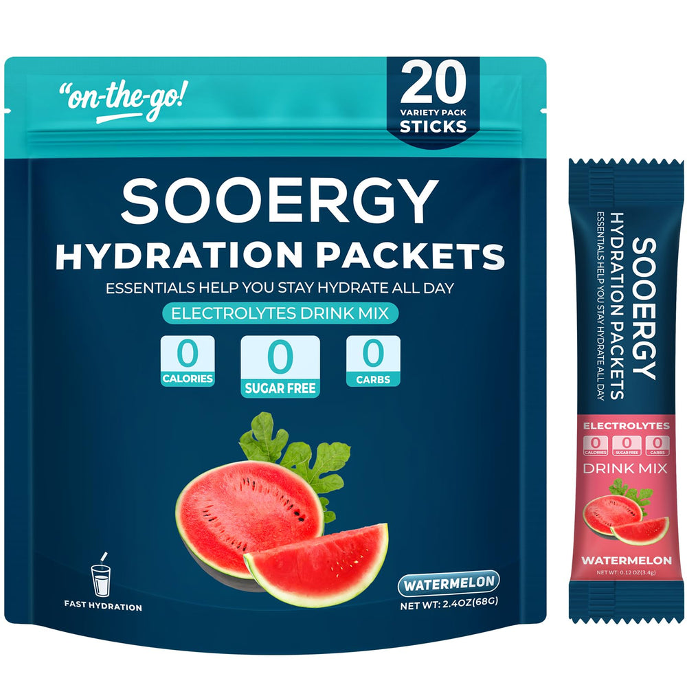 Sooergy electrolytes watermelon stick dissolving for quick hydration and energy