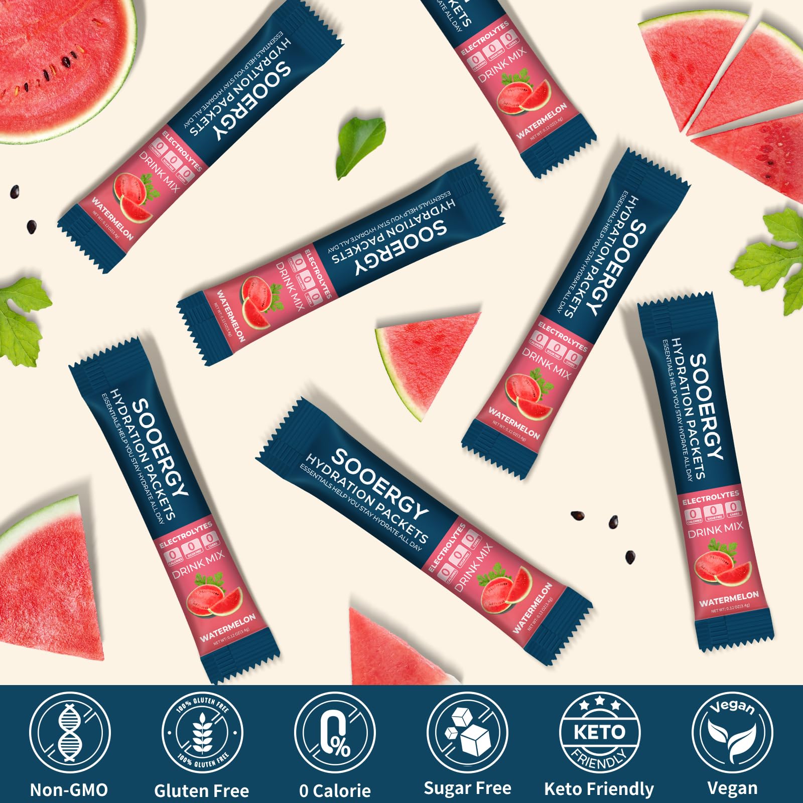 Sooergy portable hydration packets ready for travel or gym