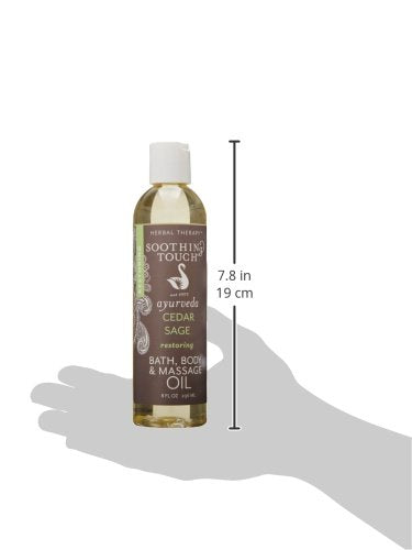 Soothing Touch Cedar Sage Bath & Body Oil pour for quick relaxing fragrance