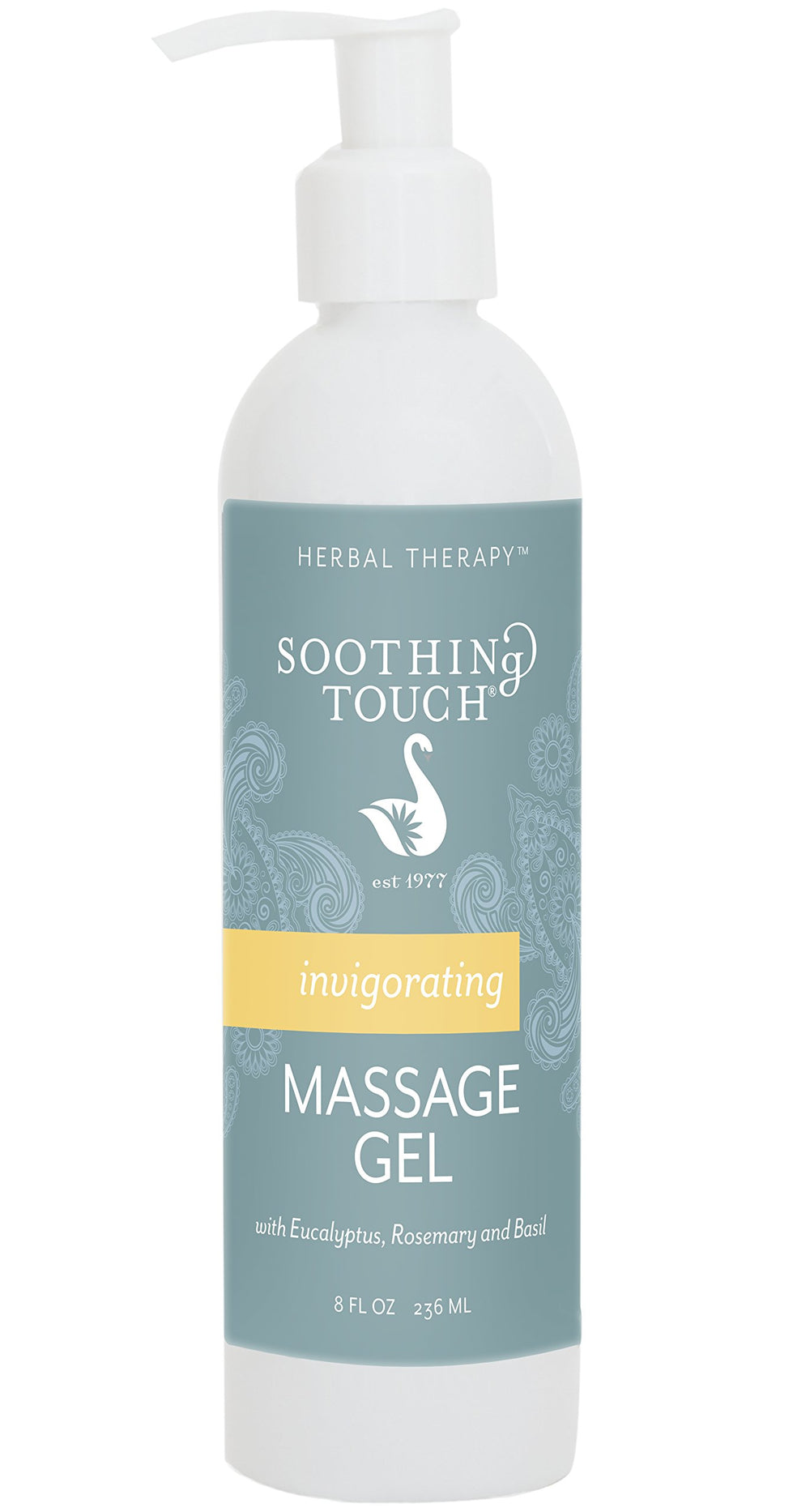 Soothing Touch Invigorating Massage Gel bottle with long-lasting glide for a refreshing massage.