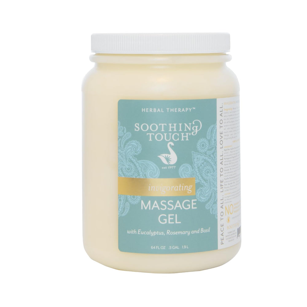 Soothing Touch Invigorating Massage Gel with eucalyptus, rosemary, lemon, basil for long-glide massage