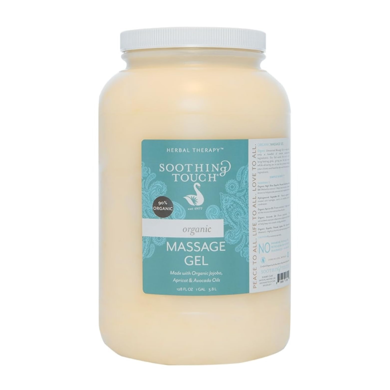 Soothing Touch Organic Massage Gel unscented bottle offering long-lasting glide for massage