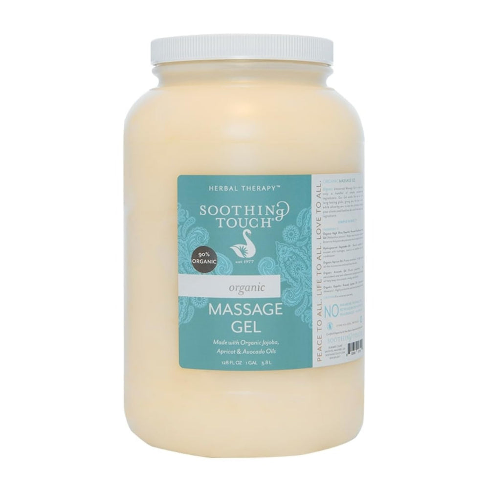Soothing Touch Organic Massage Gel unscented bottle offering long-lasting glide for massage
