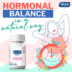 SOP NIAM ingredient list label highlighting natural vitamins for overall wellness.