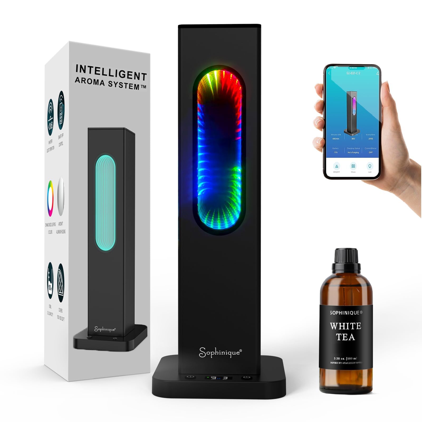 Sophinique waterless diffuser two-fluid atomization delivers pure aroma without heat