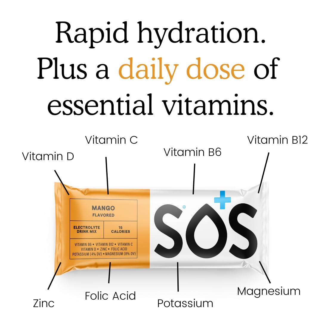 Close-up of the SOS Mango USA-made label signaling quality and trust.