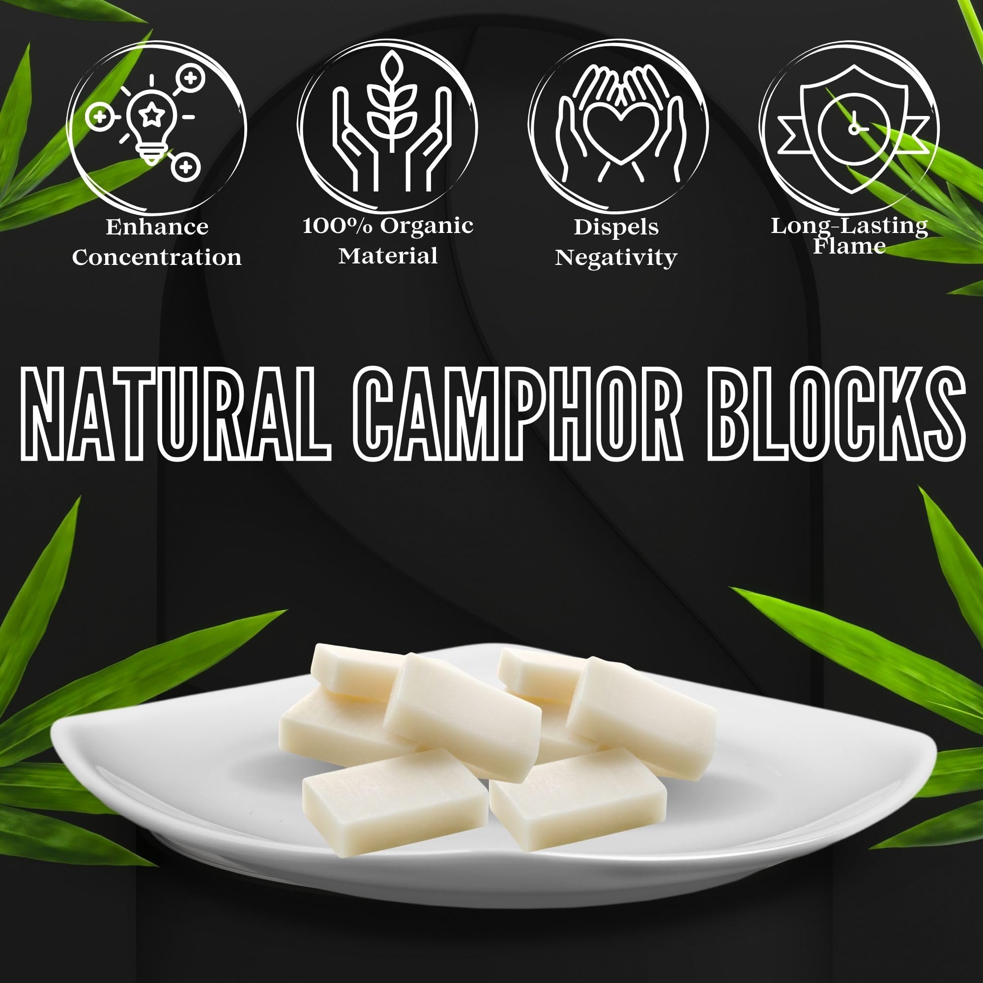 Soul Sticks camphor blocks on wooden surface for a tranquil environment.