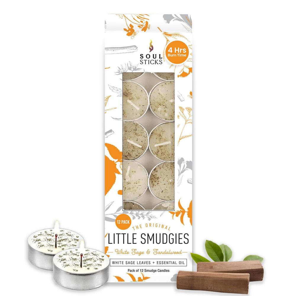 Soul Sticks Little Smudgies White Sage tealight candle purifies spaces and supports meditation
