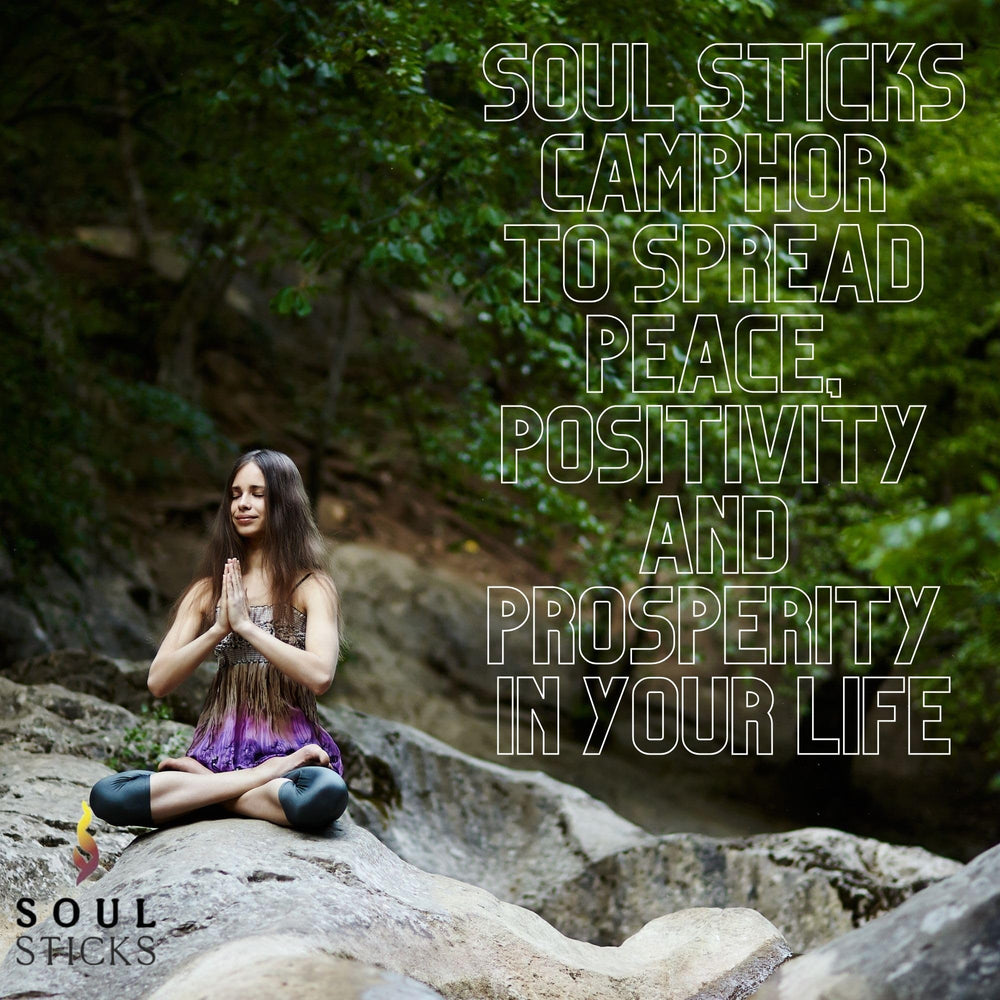Soul Sticks packaging highlights premium camphor quality.