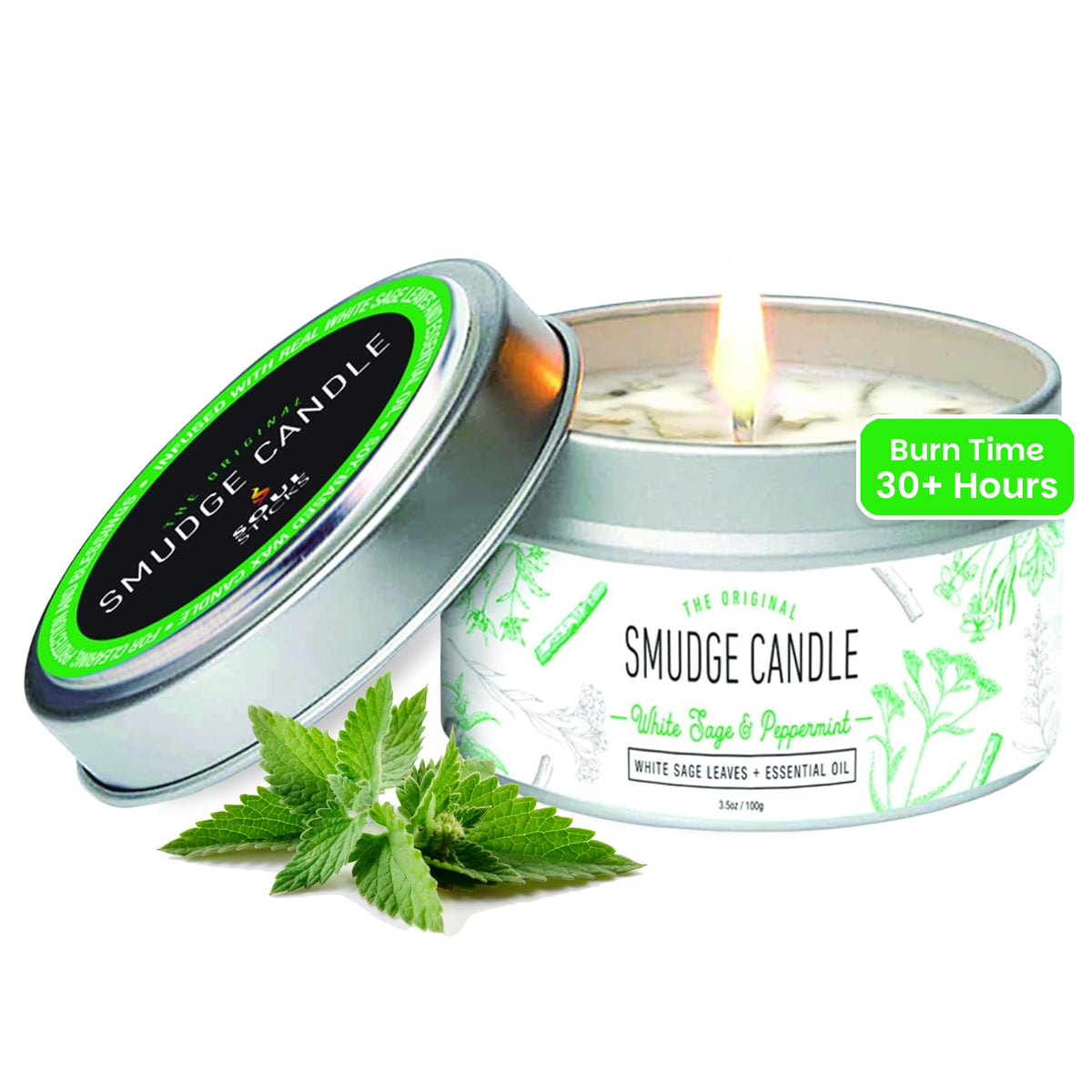 Soul Sticks smudge candle in full view for serene space cleansing