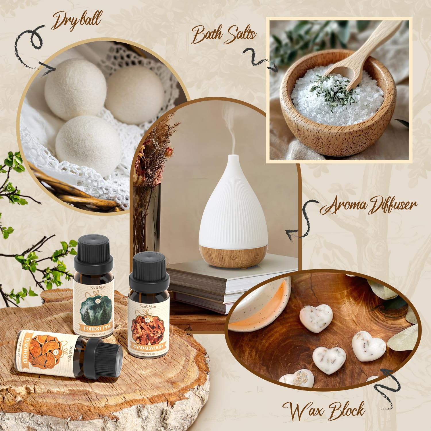 SoulOrigin Forest Pine bottle creates cozy woodland scent