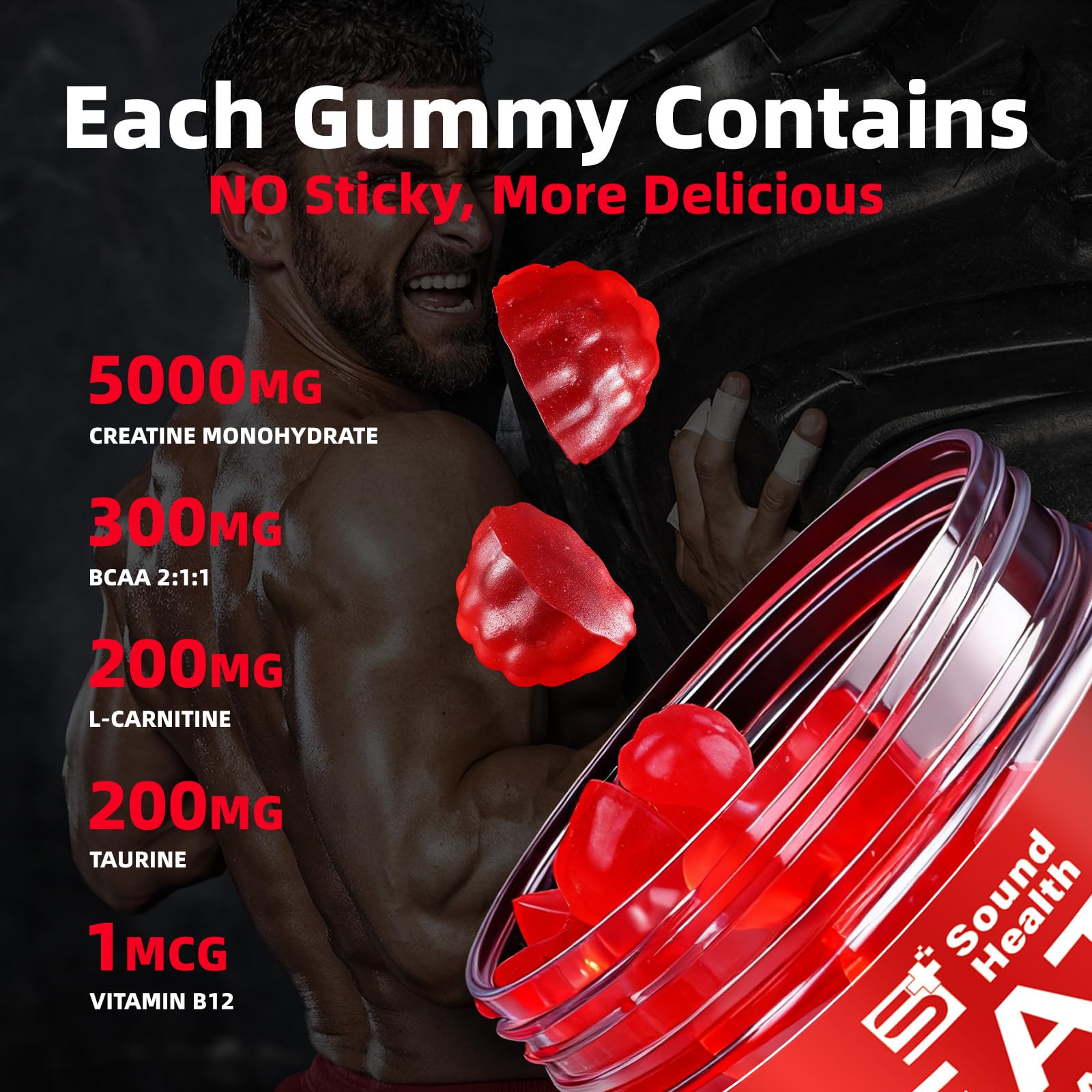 Sound Health Organic mixed berry gummies ready to chew after workouts