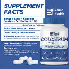 SoundHealth Colostrum capsules close-up for easy daily gut health support