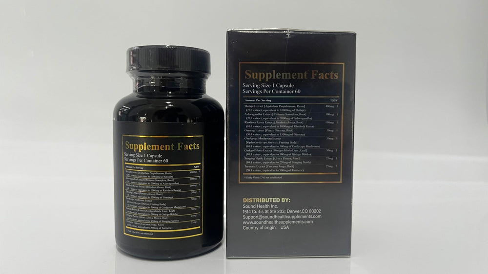 Lifestyle scene of a user taking a SoundHealth Shilajit capsule daily.