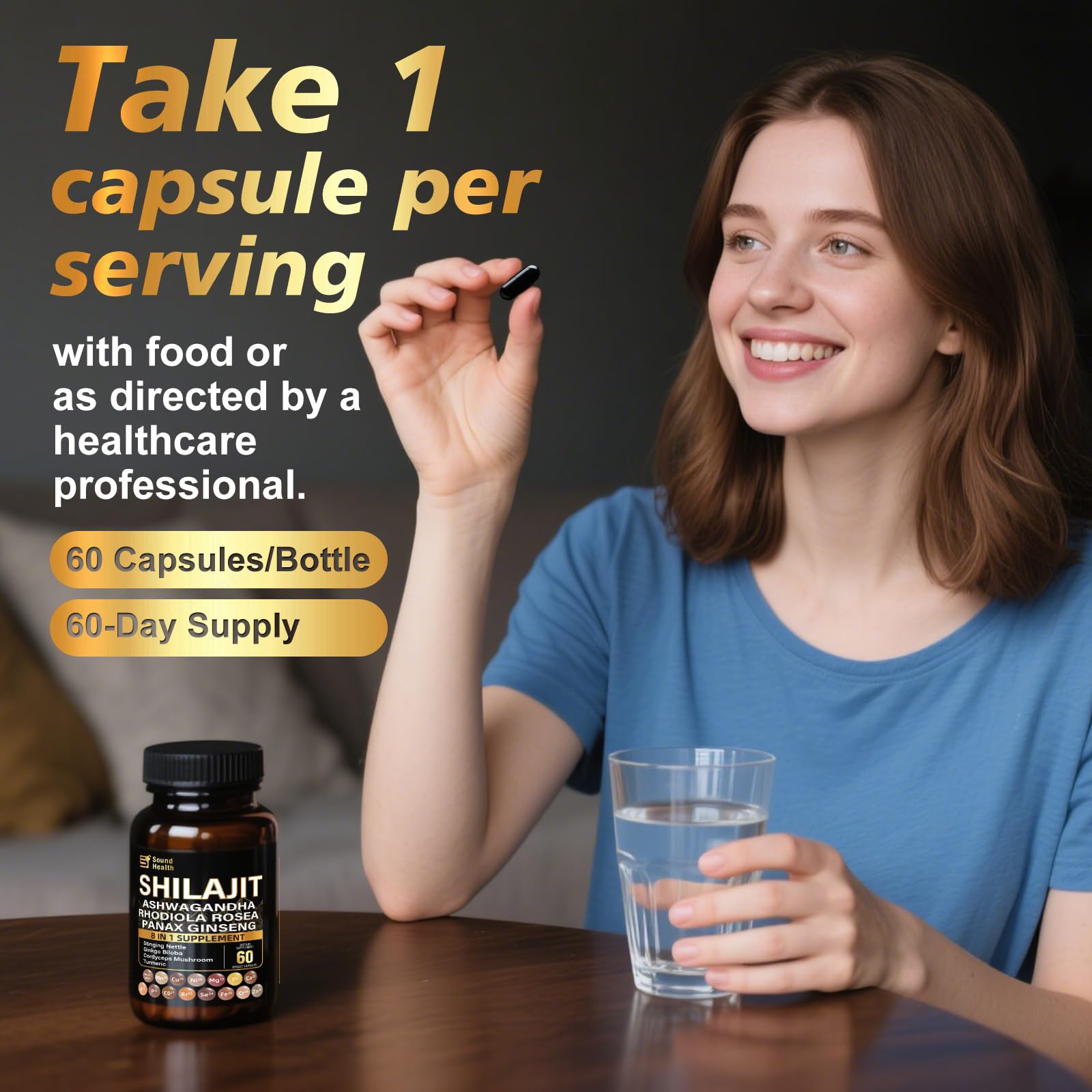 Graphic of SoundHealth synergistic botanical complex in the capsules.