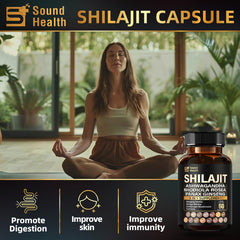 SoundHealth Sea Moss capsules bottle emphasizes mineral-rich daily wellness.