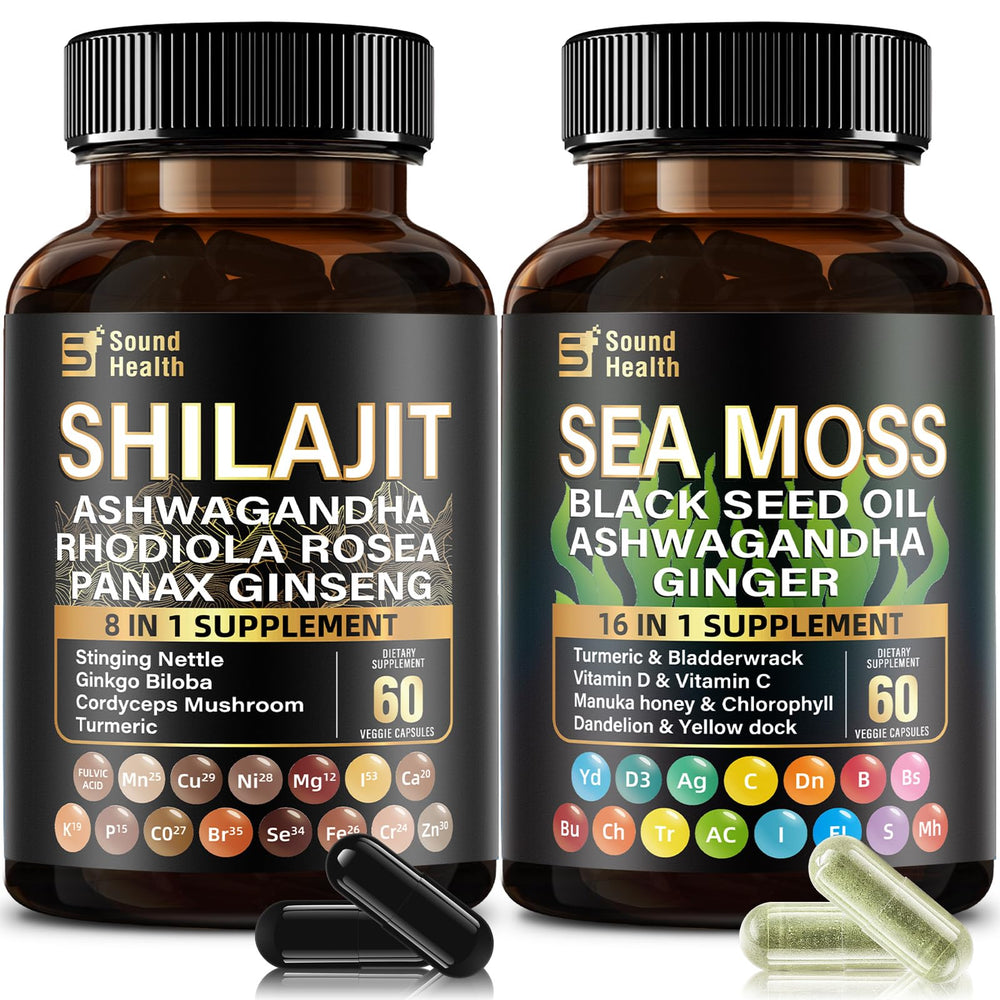 SoundHealth Shilajit capsule bottle supports sustained energy and daily vitality.