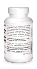 Source Naturals Acai Extract label highlighting allergen-free formula.