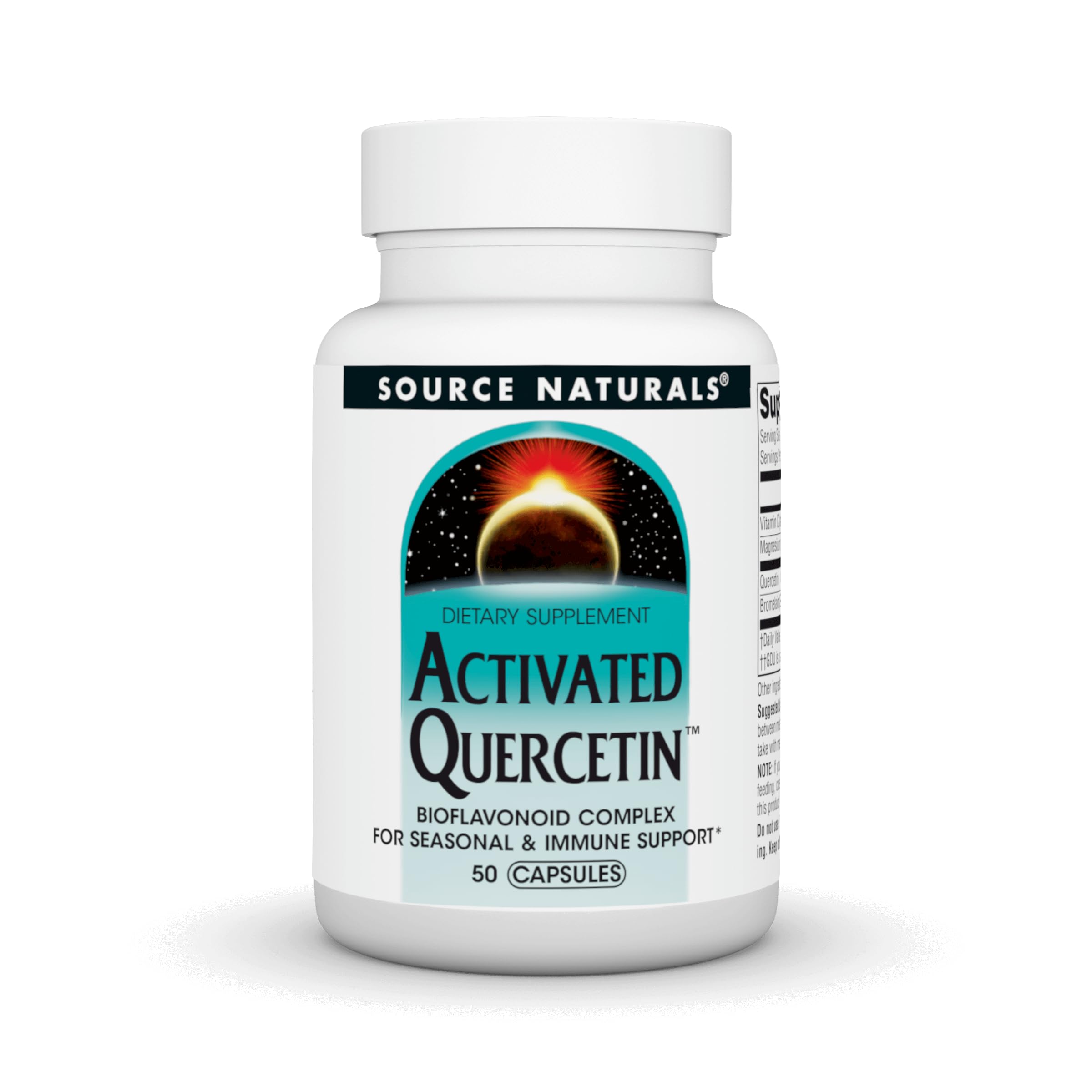 Source Naturals Activated Quercetin bottle for seasonal support and immune wellness.