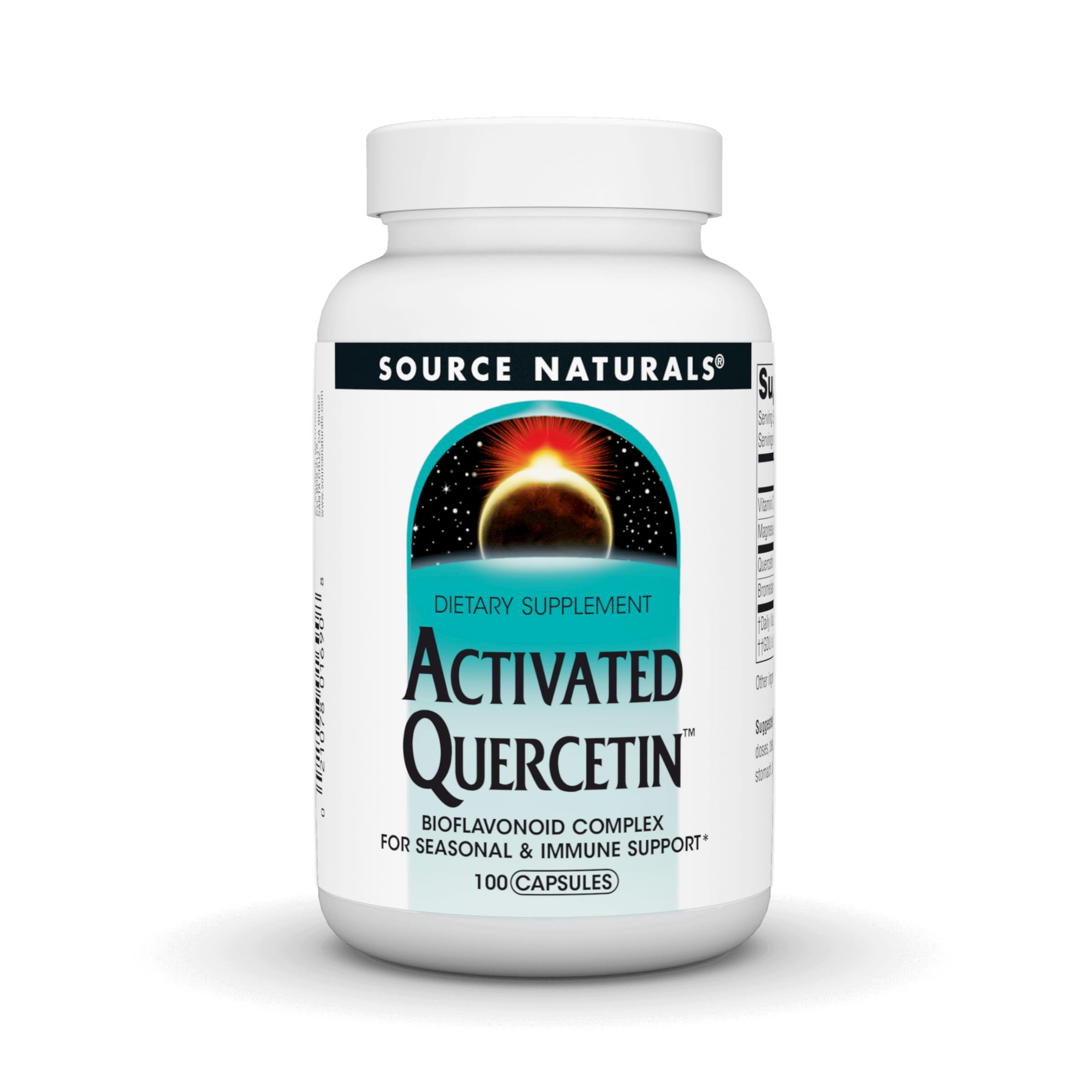 Source Naturals Activated Quercetin bottle highlighting daily immune support potential.