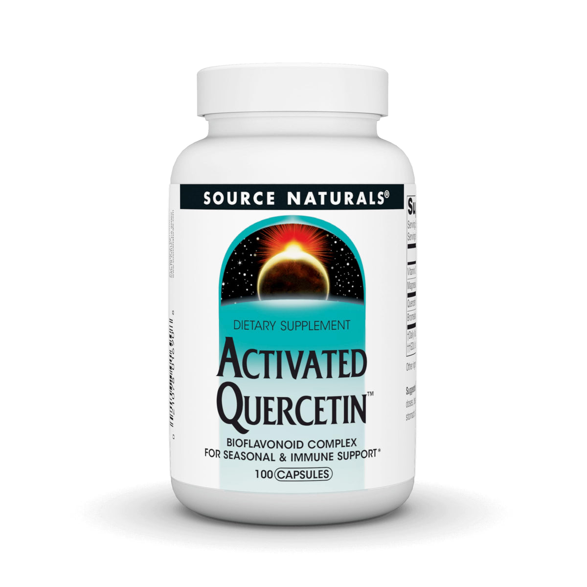 Source Naturals Activated Quercetin bottle highlighting daily immune support potential.