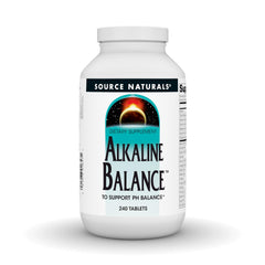 Source Naturals Alkaline Balance tablets in bottle for daily pH support.