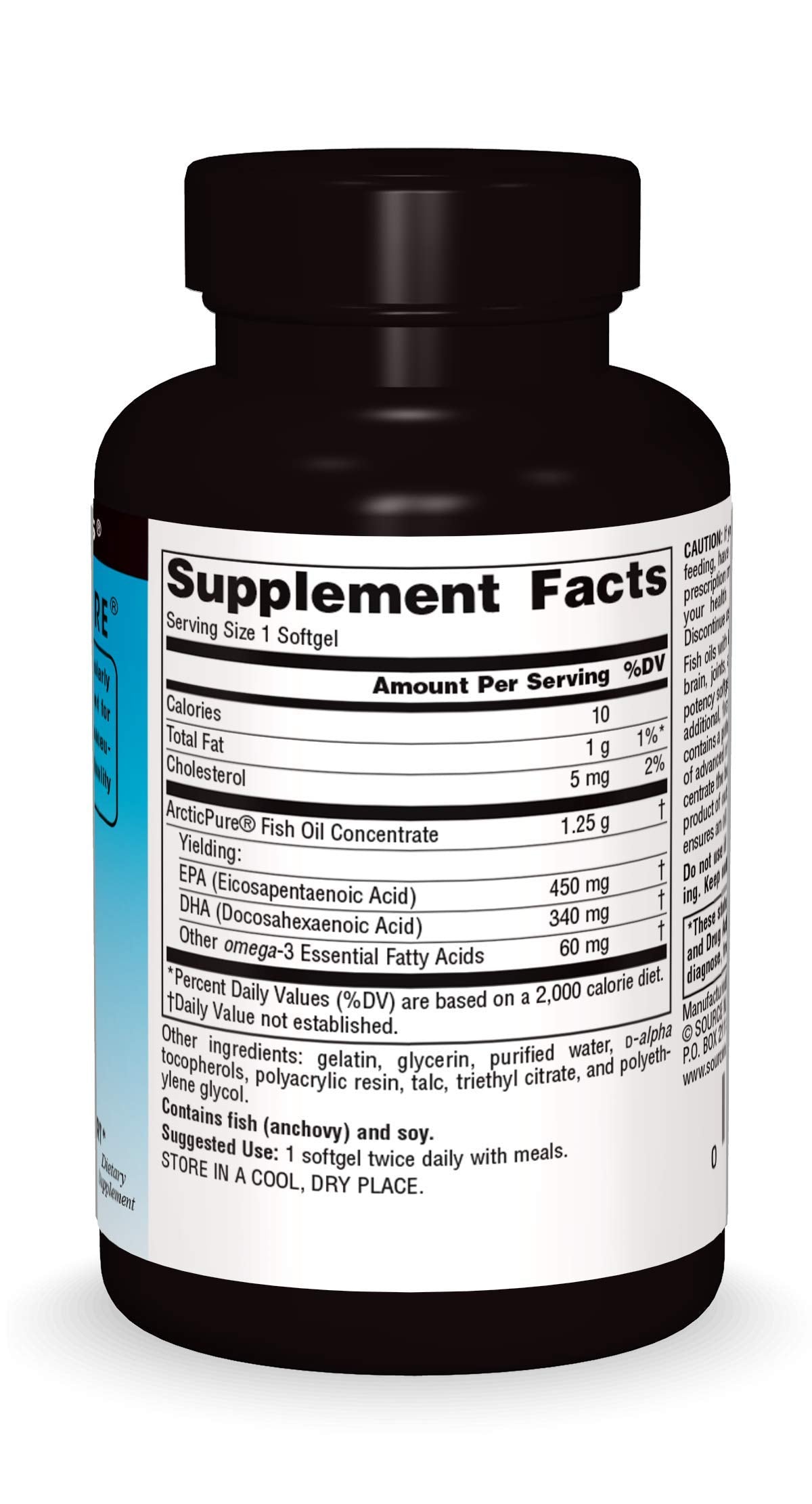 Source Naturals ArcticPure label-front shot to showcase quality details.