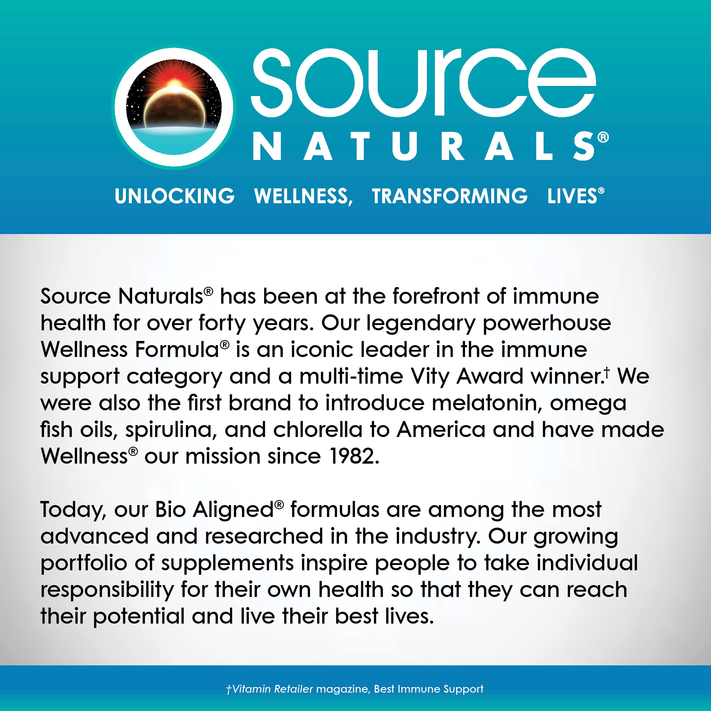 Source Naturals packaging shows dosage guidance for daily use