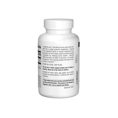 Source Naturals L-Arginine L-Citrulline Complex tablets close-up indicating muscle metabolism support