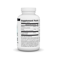 Closeup of Source Naturals Ascorbyl Palmitate capsules ready for daily use