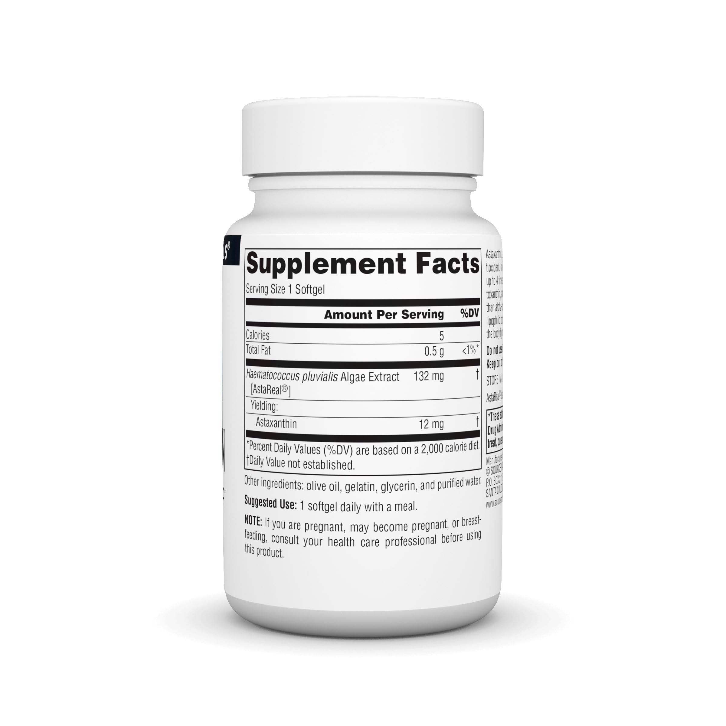 Close-up of Astaxanthin softgels highlighting convenient daily dosing