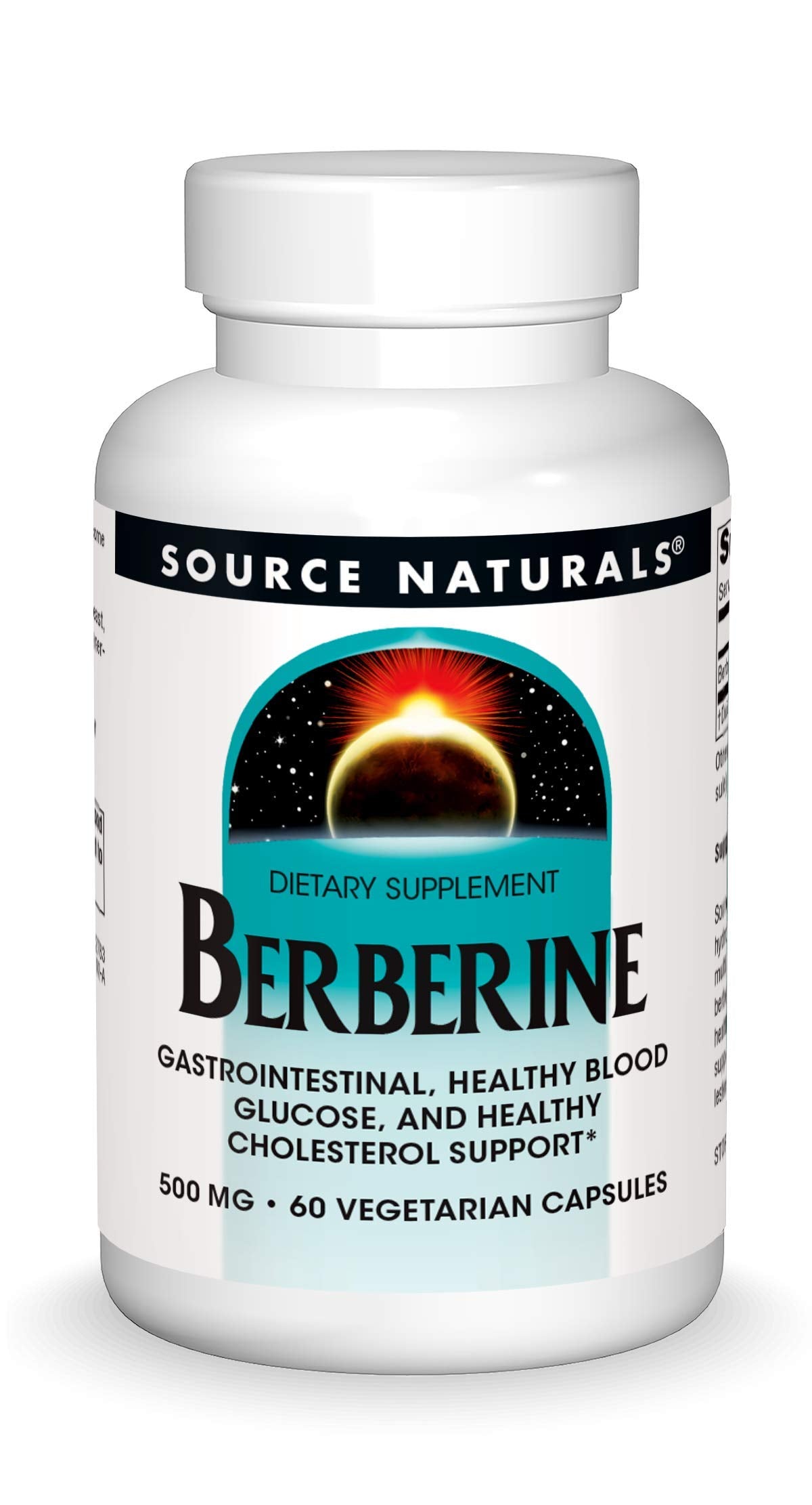 Source Naturals Berberine bottle front view showing 500 mg potency for GI health potential
