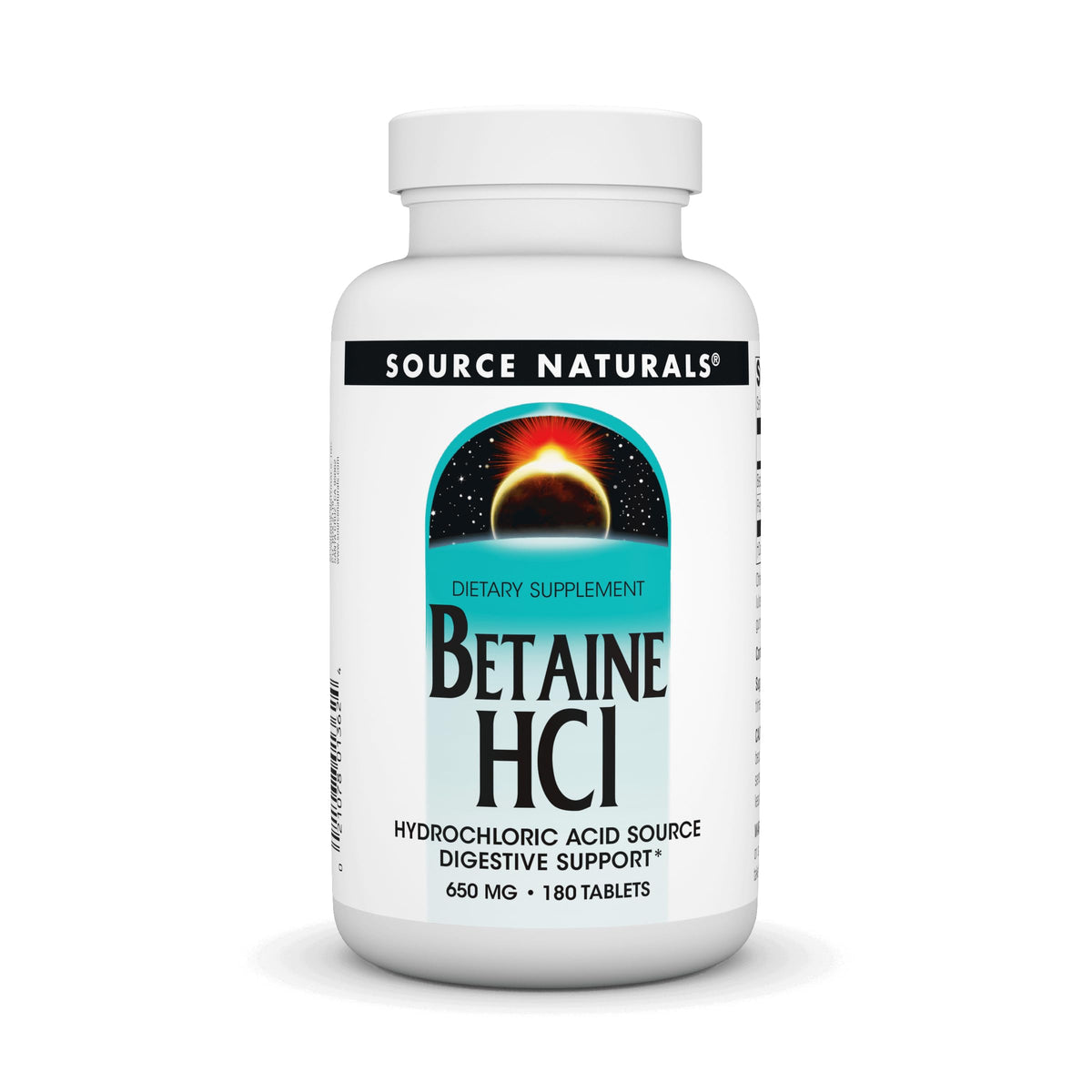 Source Naturals Betaine HCl tablet close-up for digestion support