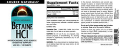 Source Naturals Betaine HCl tablet dissolving to aid quick intake