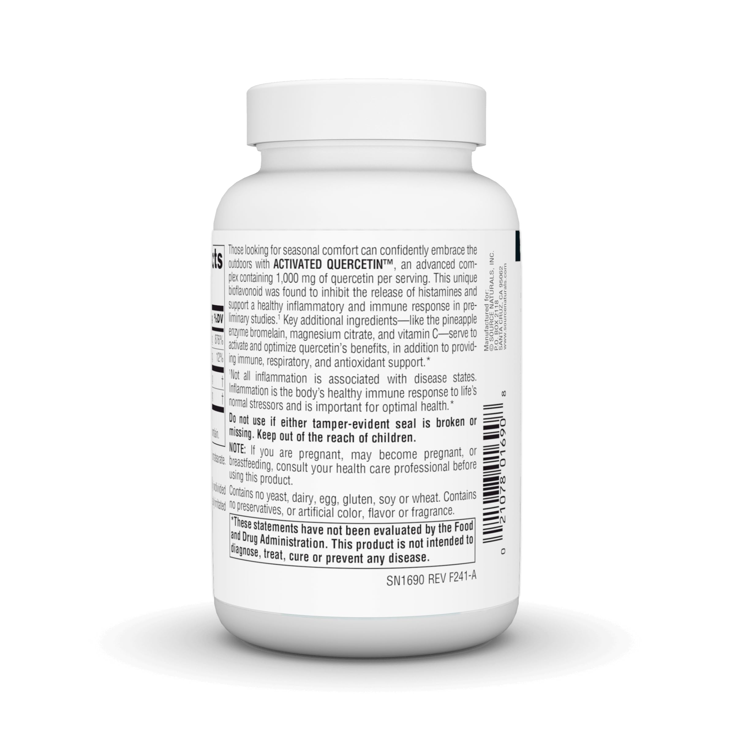 Source Naturals bioflavonoid complex bottle label suggests comprehensive antioxidant support.