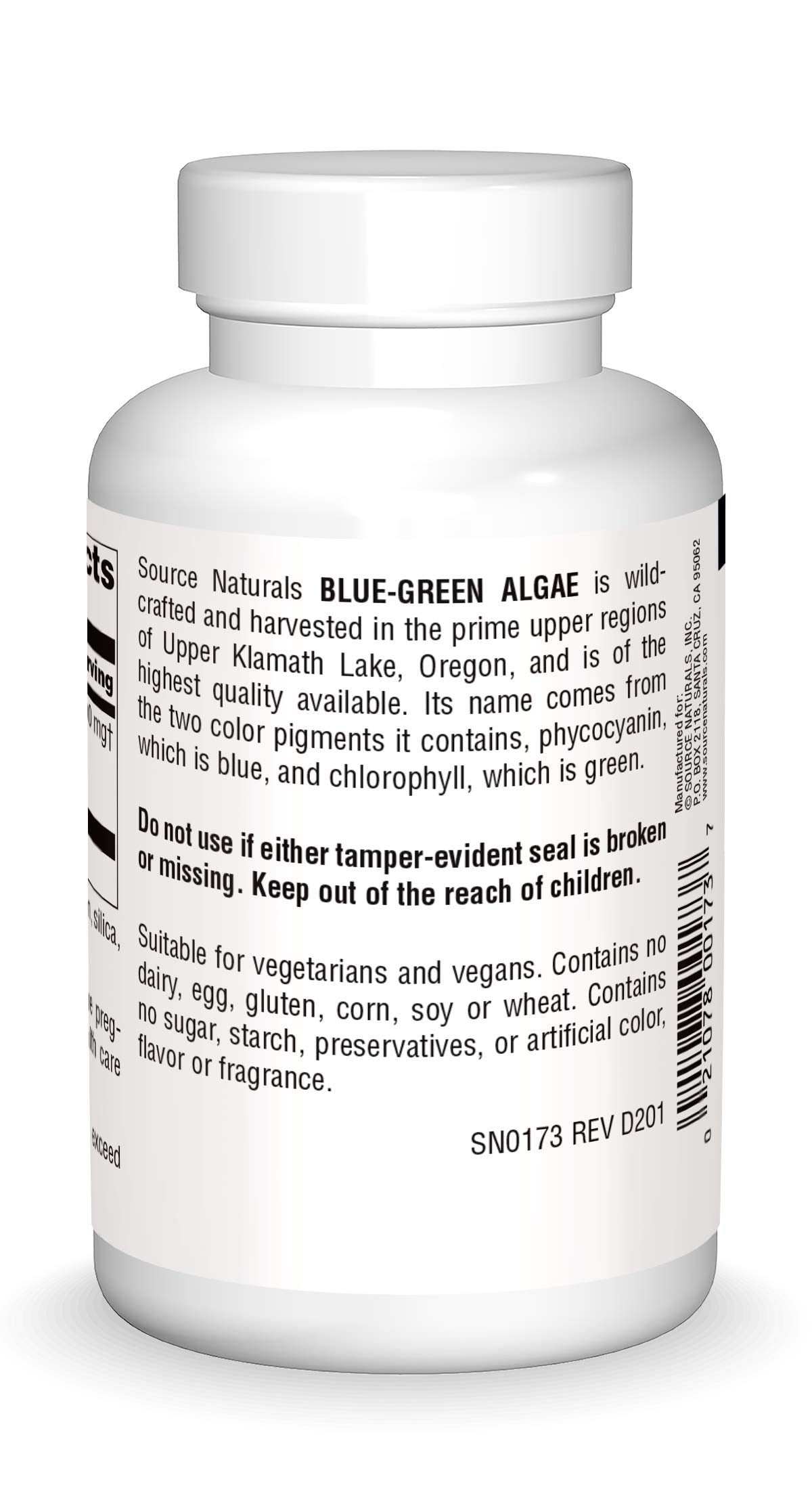 Source Naturals Blue Green Algae tablets on a clean surface for everyday energy.