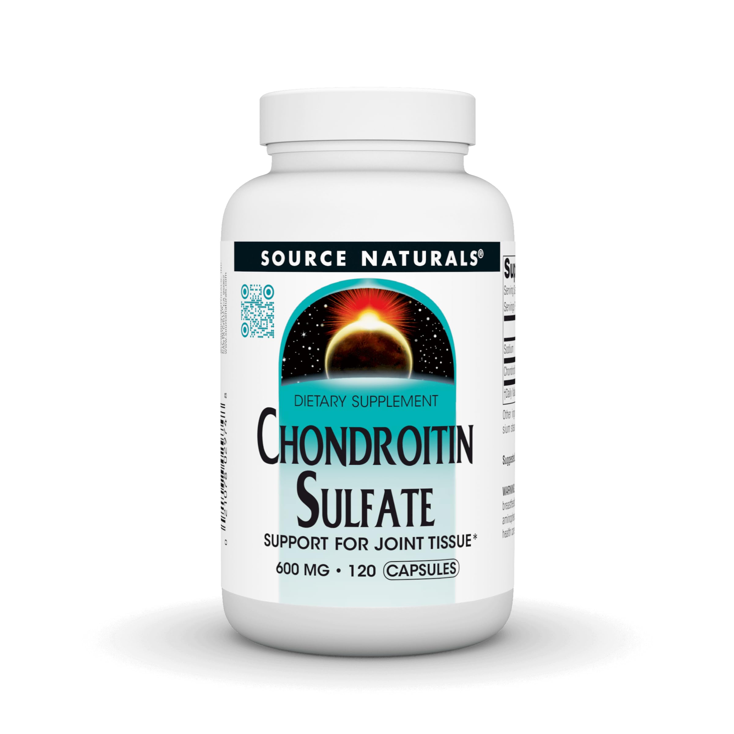 Source Naturals Chondroitin Sulfate bottle on shelf supports daily joints.