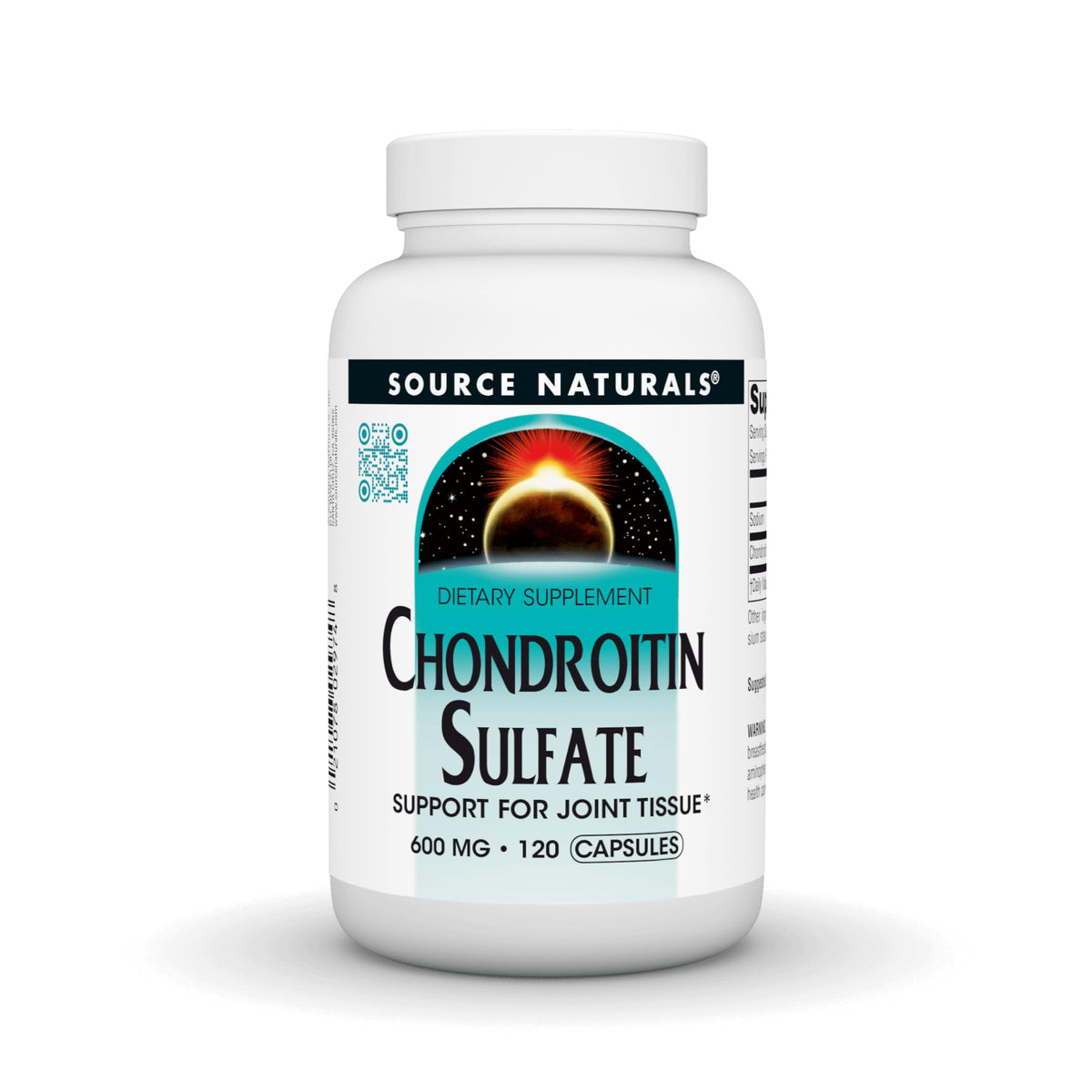 Source Naturals Chondroitin Sulfate bottle on shelf supports daily joints.