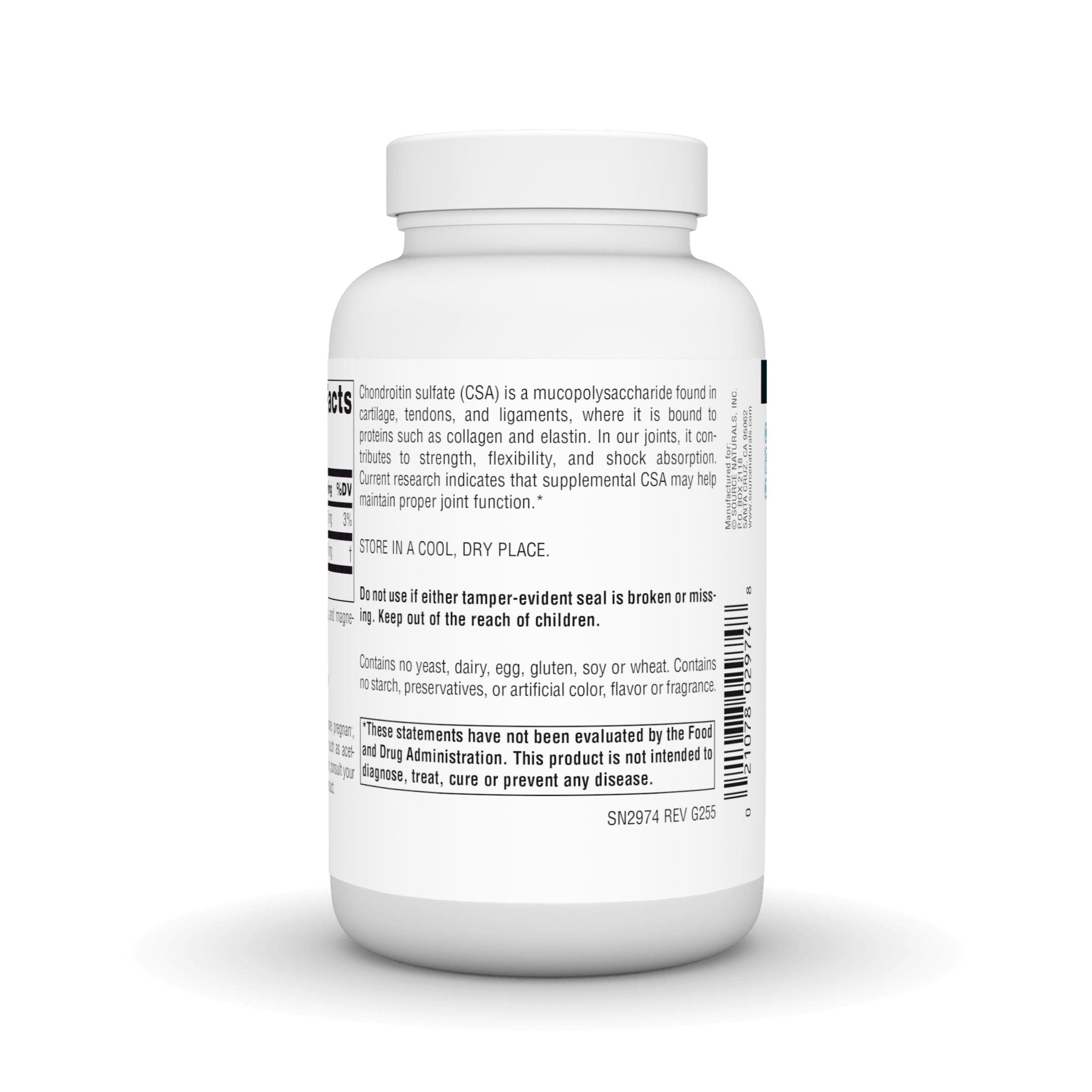 Source Naturals Chondroitin Sulfate manufacturing facility in Scotts Valley ensures quality.