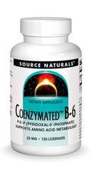 Source Naturals Coenzymated B-6 packaging signaling trusted USA-made quality.