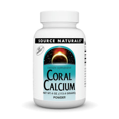 Source Naturals Coral Calcium Powder bottle shown for daily mineral support.