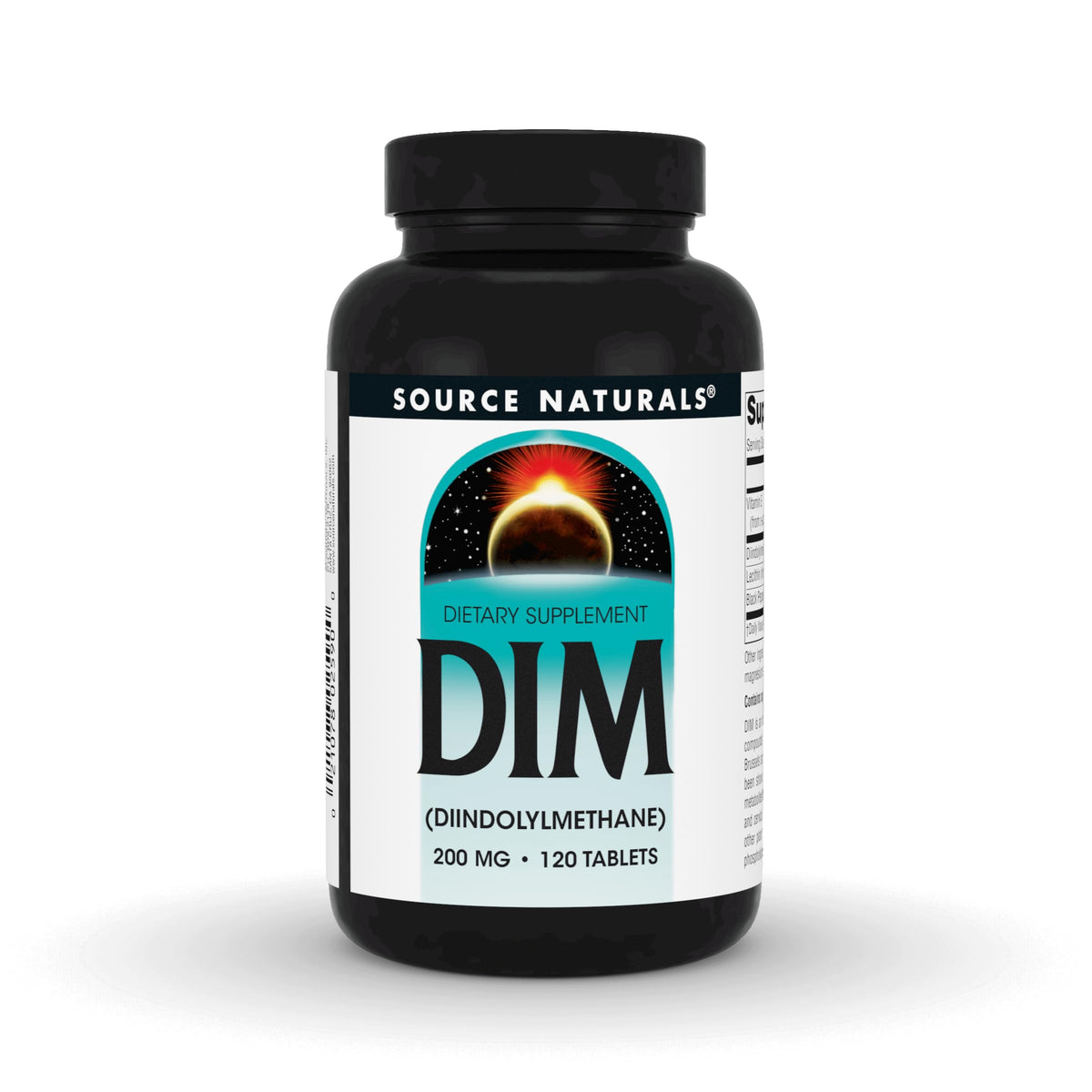Source Naturals DIM 200mg bottle supports a daily vegetarian routine.