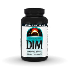 Source Naturals DIM 200mg bottle supports a daily vegetarian routine.