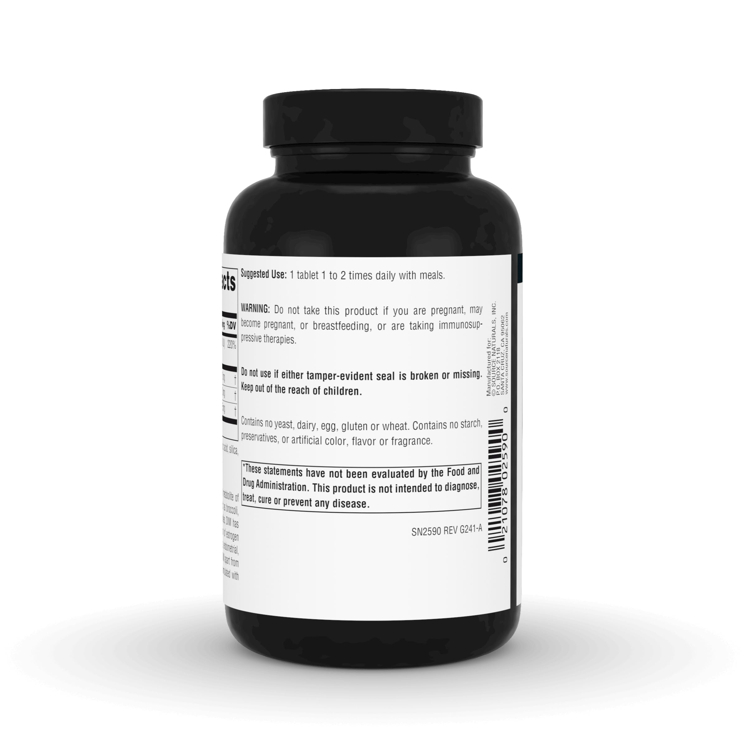 Source Naturals DIM capsules with BioPerine for enhanced absorption.