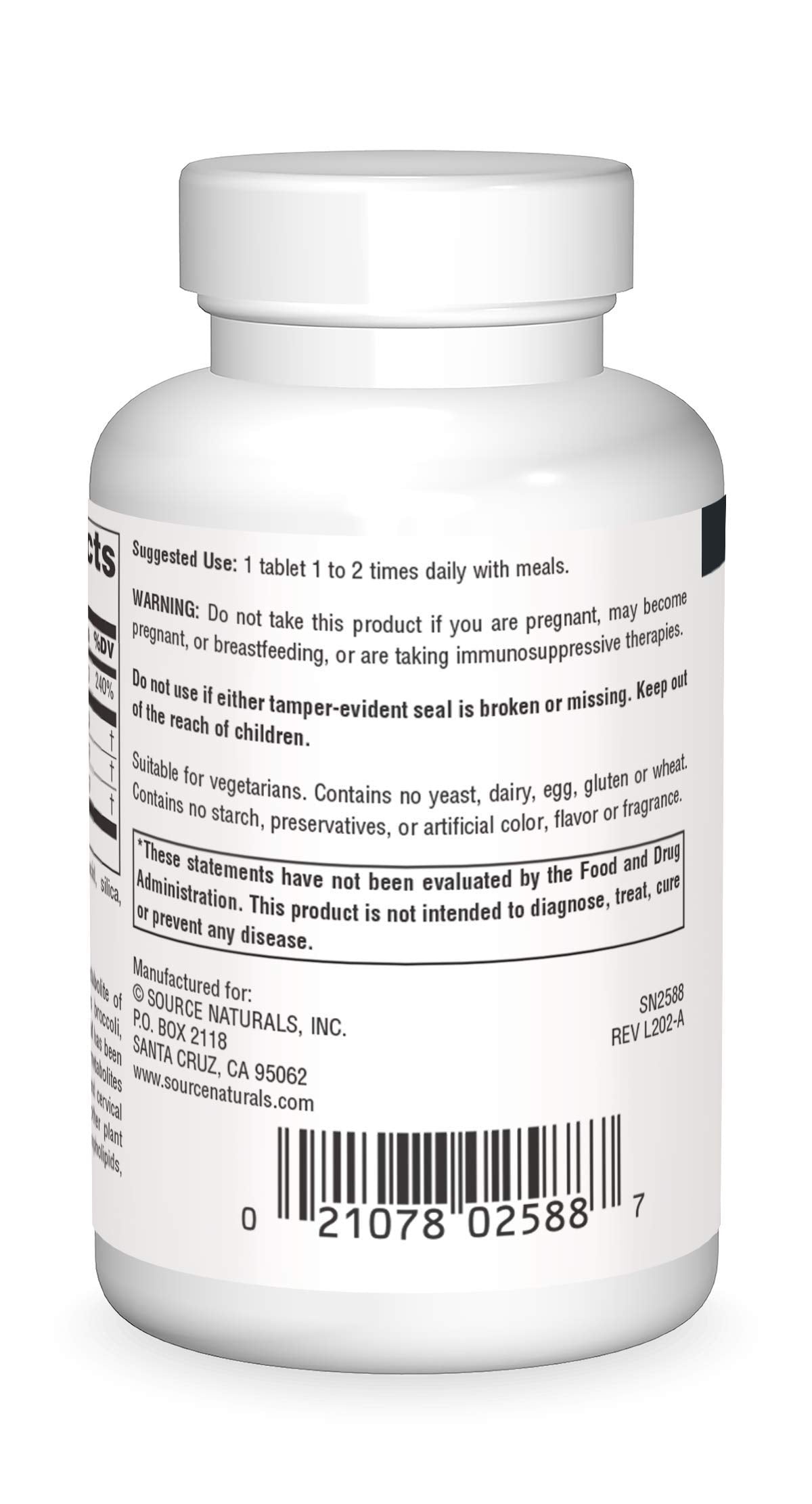 Source Naturals DIM bottle front showing label and cap